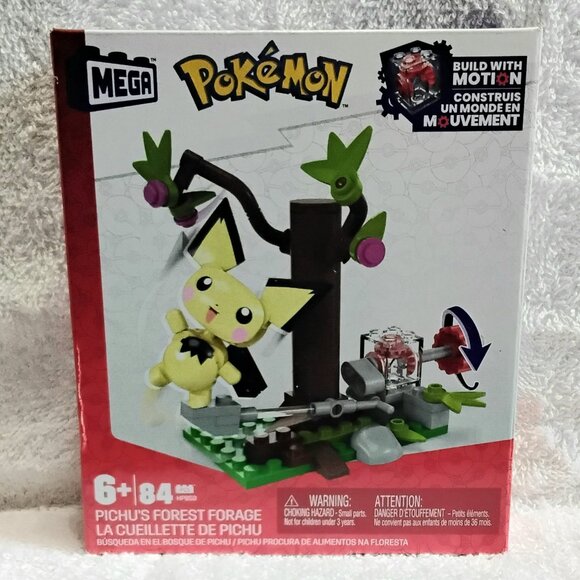 MEGA BLOKS Pokemon Pichu's Forest Forage Made with Motion 84 Piece Set!! - Picture 1 of 5